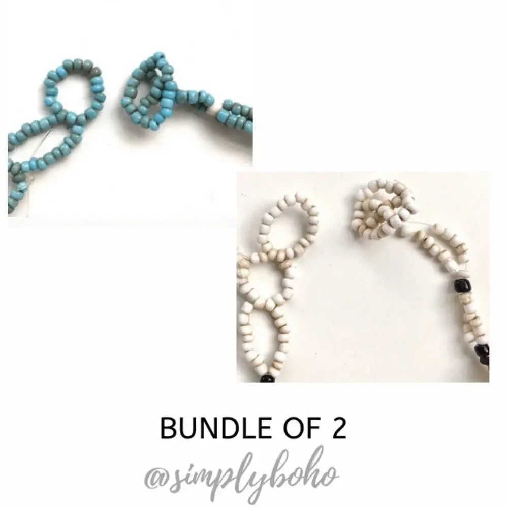 Necklace bundle of 2 Jewelry beaded summer boho - Picture 6 of 7